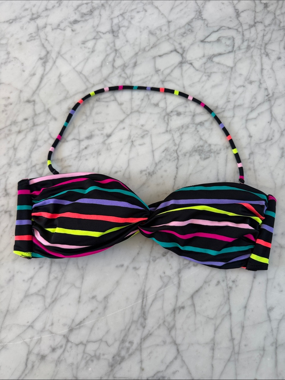 Victoria's Secret Rainbow Stripe Bandeau Bikini Top Sz M